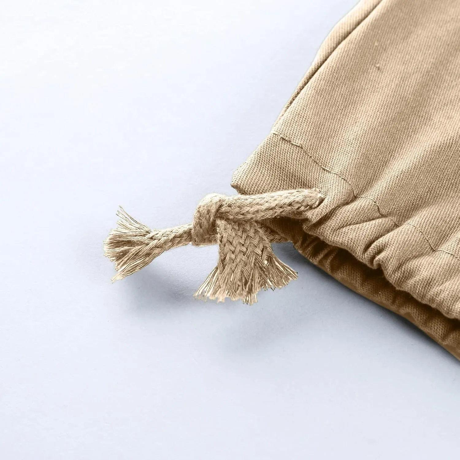 Elastic Waist Cargo Pants for Men Relaxed Fit Tactical Hiking Pants Casual Work Trousers Drawstring Travel Pants
