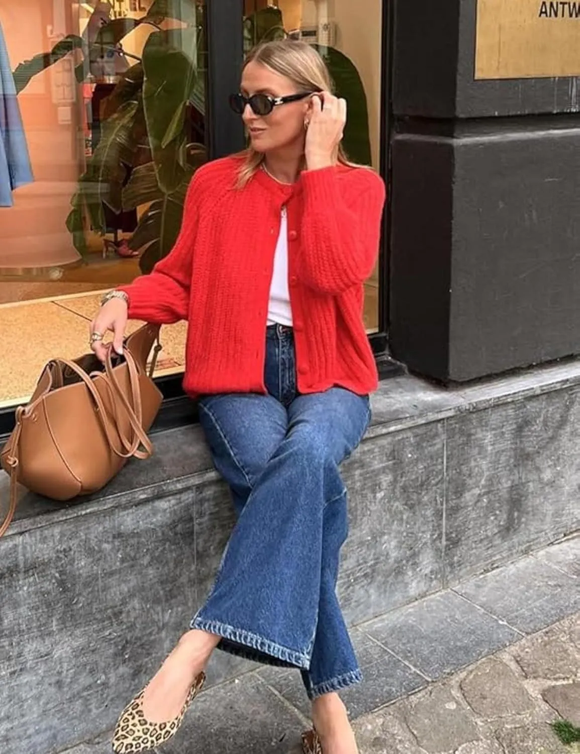 Esmeling Women’s Long Sleeve Crewneck Sweater Cardigans Fall Casual Solid Chunky Knit Coat