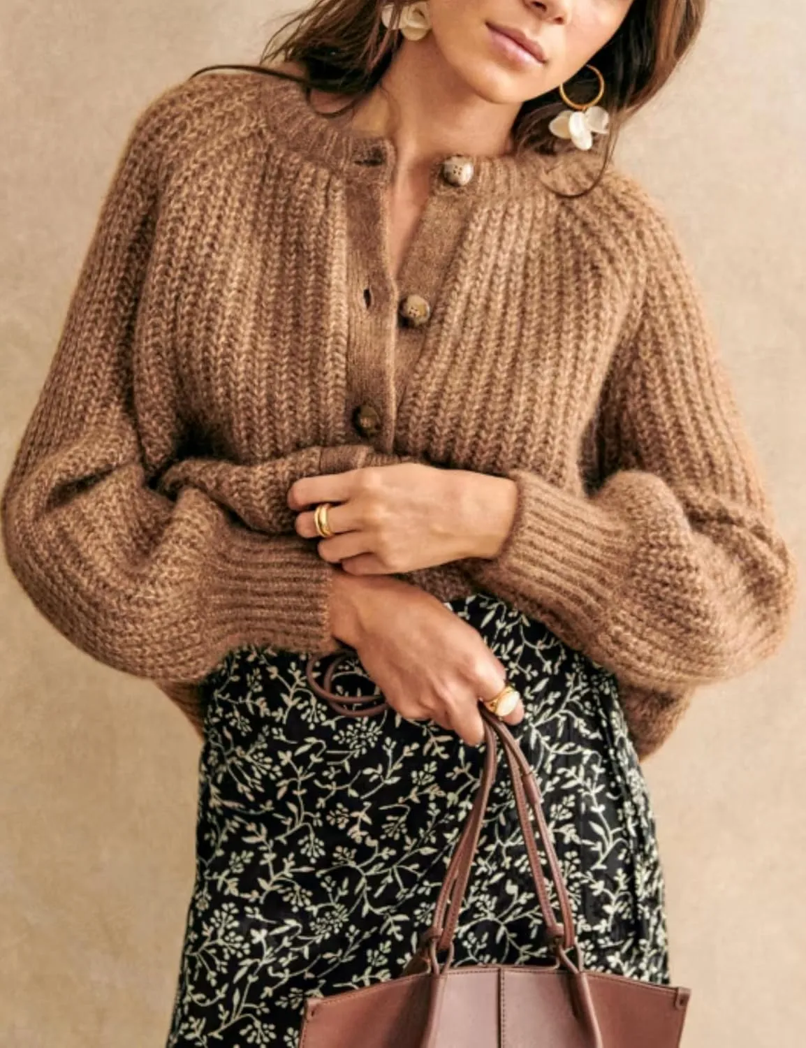 Esmeling Women’s Long Sleeve Crewneck Sweater Cardigans Fall Casual Solid Chunky Knit Coat