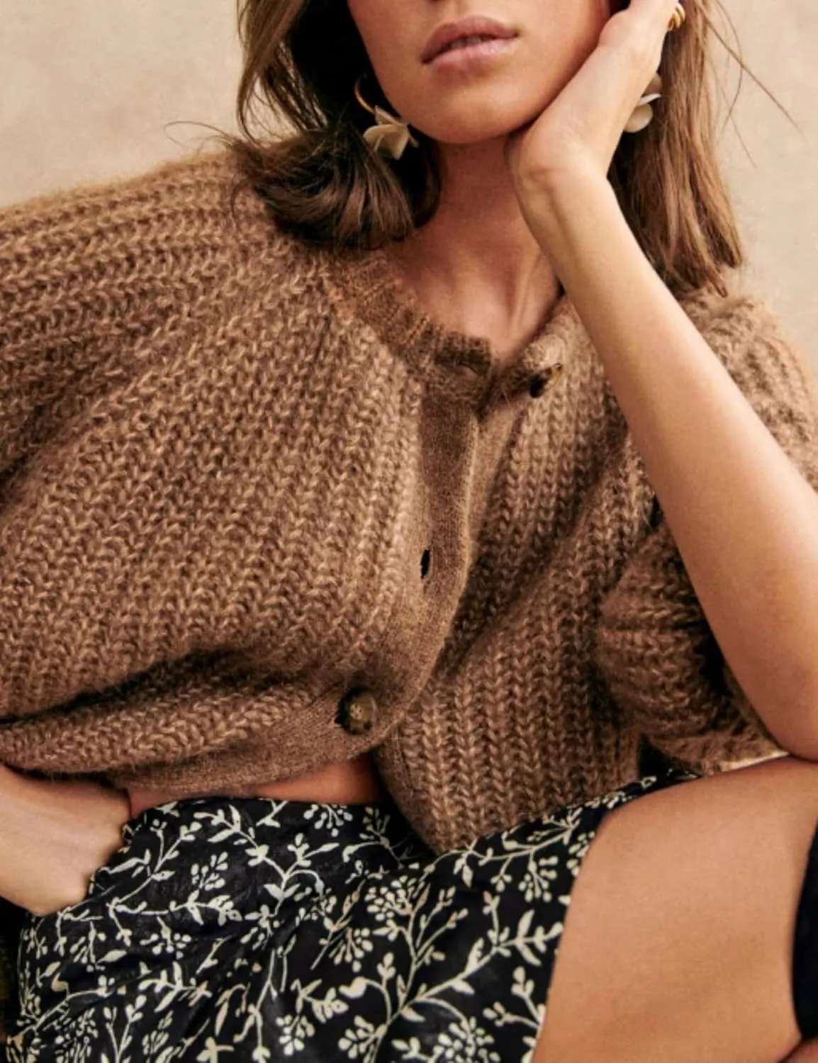 Esmeling Women’s Long Sleeve Crewneck Sweater Cardigans Fall Casual Solid Chunky Knit Coat