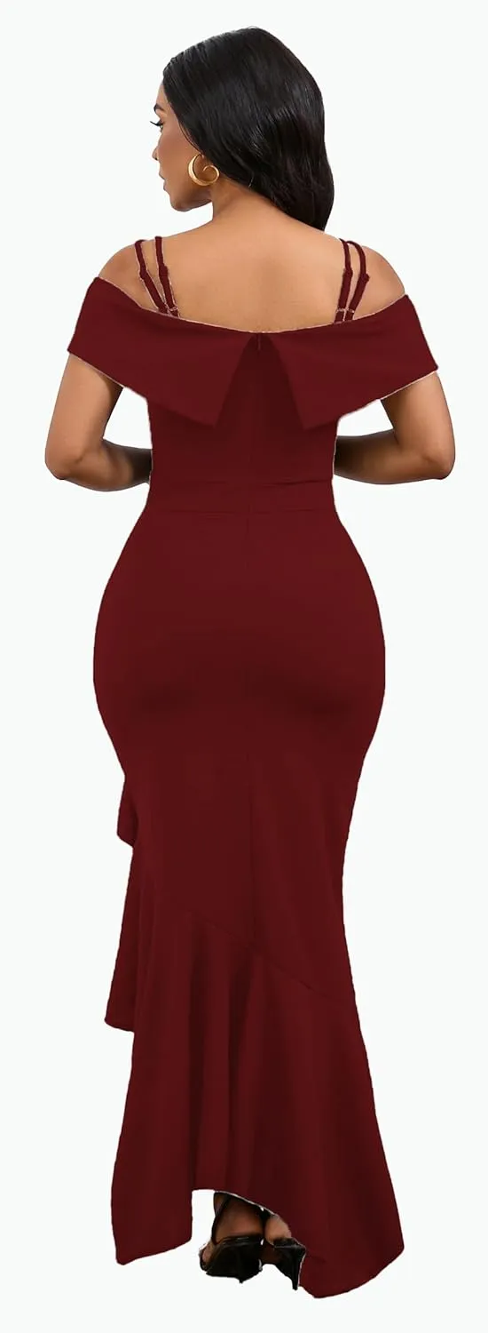 FairyLove Women's One Shoulder Sleeveless Formal Ruched Bodycon Fashion Dress Belted Cocktail Dresses