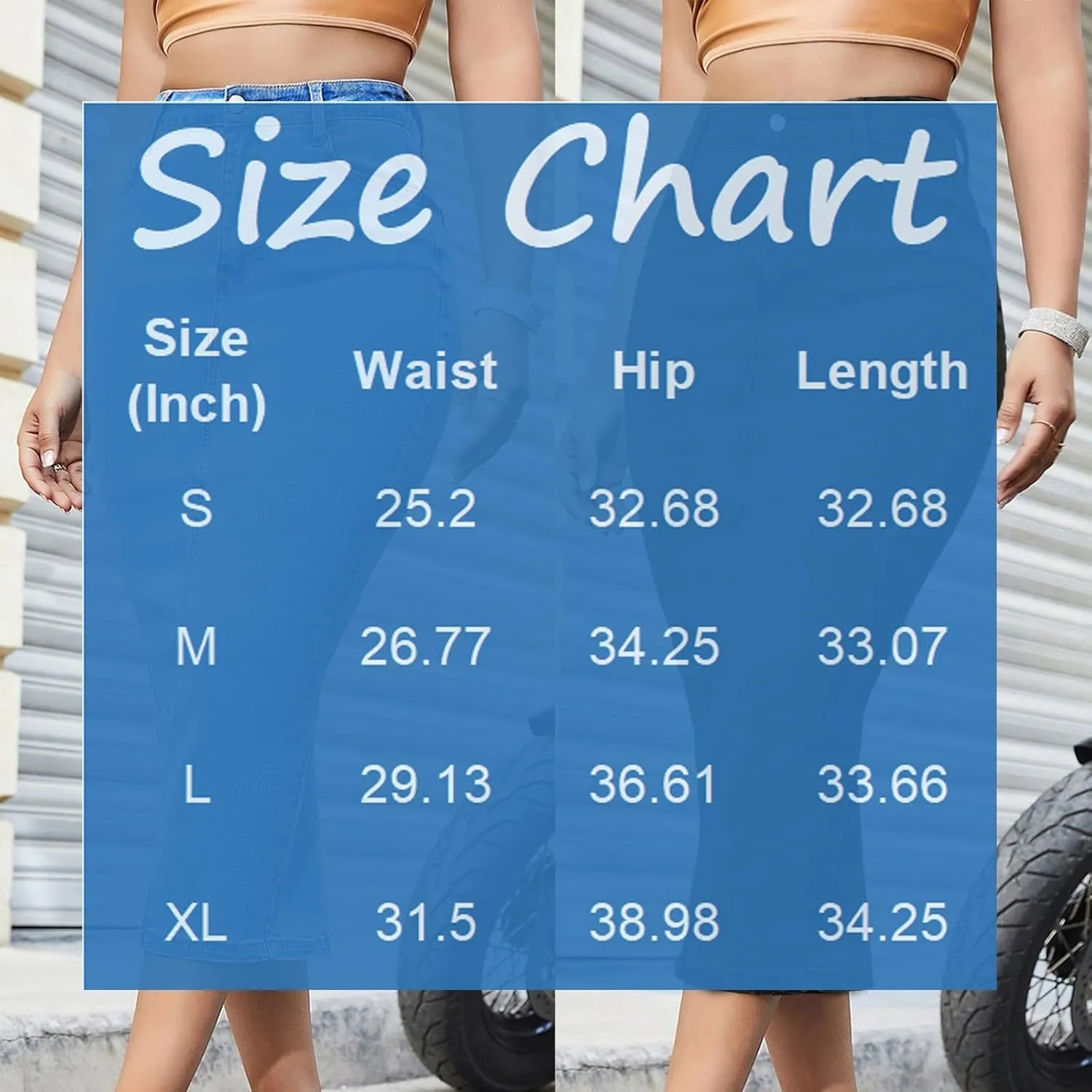 fanmpghleoo Long Jean Skirt for Women Denim Sexy Curvy High Waisted Pencil Skirts Stretchy Back Slit Fishtail Midi Skirts