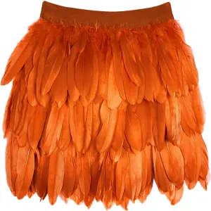 Feather Skirt Mid Waist A-line Real Natural Feather Short Skirts for Women Sexy Summer Carnival Skirts
