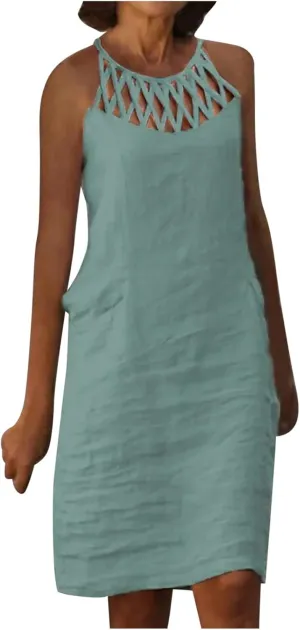 Floral Embroidered Shift Dress for Women V Neck Casual Summer Tunic Dresses Loose Fit Short Sleeve Elegant Style Dress