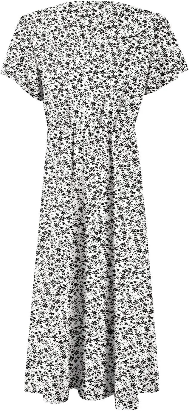 Floral Wrap Dresses for Women 2025 Elegant Classy Summer Sexy Flowy Deep V Neck Tie Waist Midi Dress Ruffle Hem