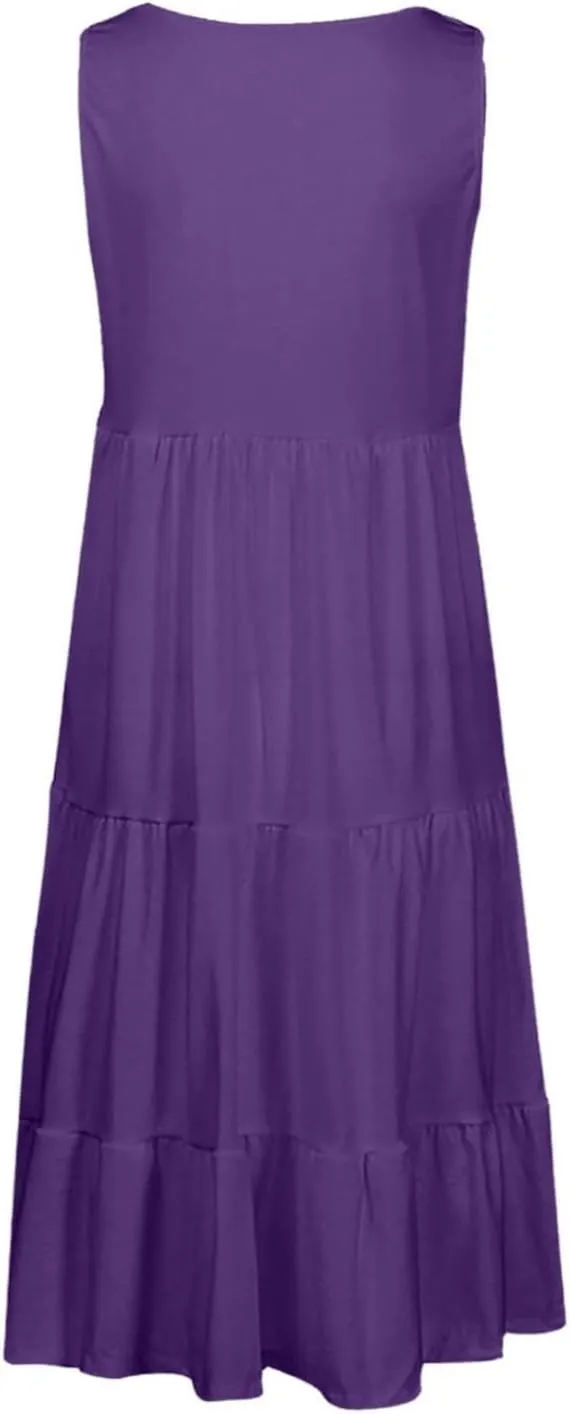 Flowery Dress for Women with Pockets Short Sleeve Dresses Flowy Beach Swing Dress 2025 Empire Waist with