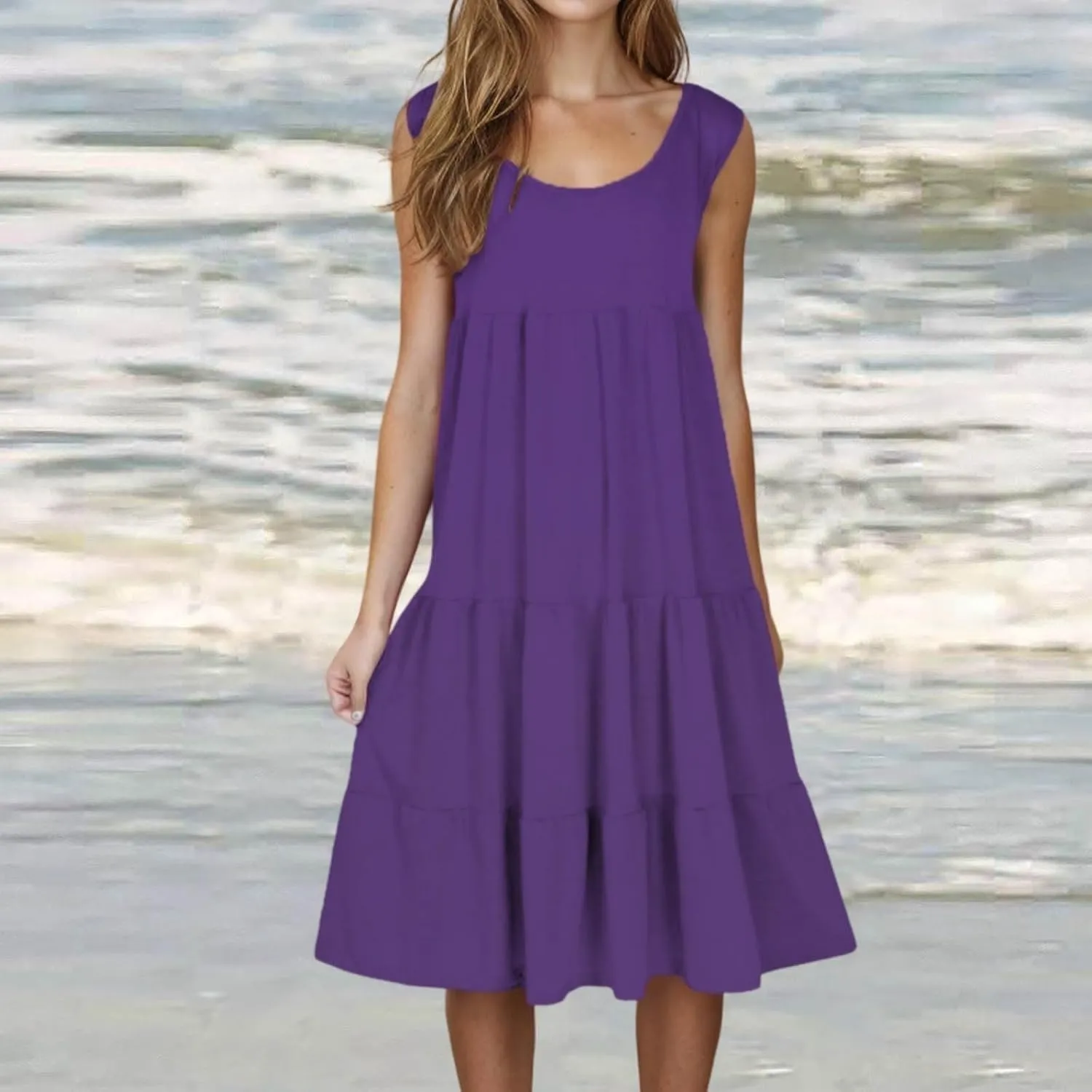 Flowery Dress for Women with Pockets Short Sleeve Dresses Flowy Beach Swing Dress 2025 Empire Waist with