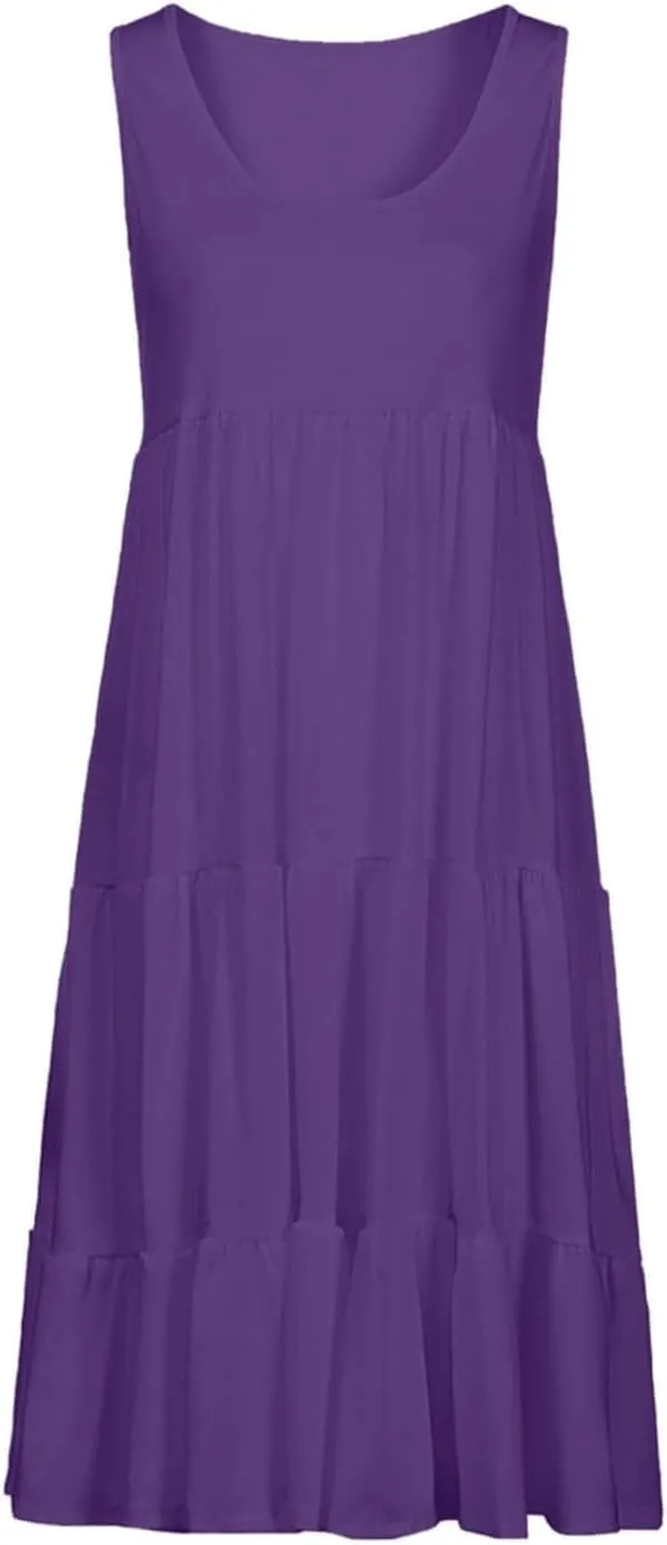 Flowery Dress for Women with Pockets Short Sleeve Dresses Flowy Beach Swing Dress 2025 Empire Waist with
