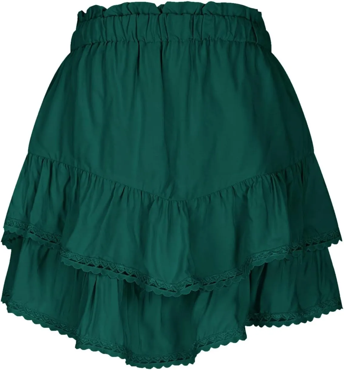 Flowy Shorts for Women Casual Beach Vacation Ruffle Layered Tiered Skorts High Waist Mini Skirts Golf Tennis Skirt