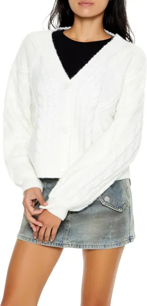 Forever 21 Women's Cable Knit Cardigan Sweater