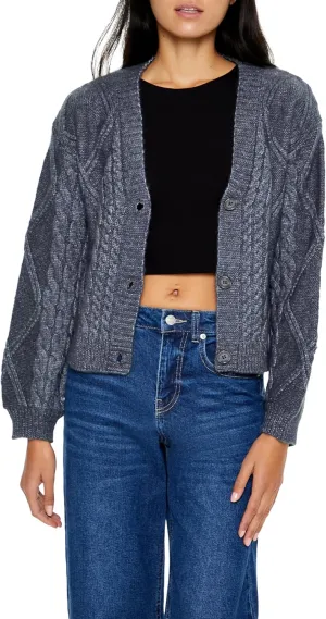 Forever 21 Women's Cable Knit Cardigan Sweater