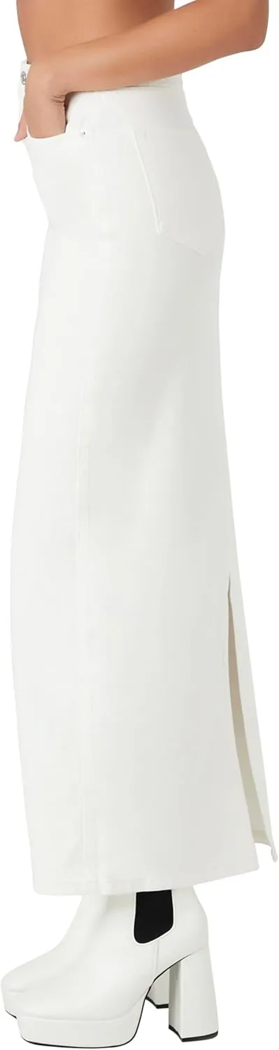 Forever 21 Women's Denim Midi Slit Skirt