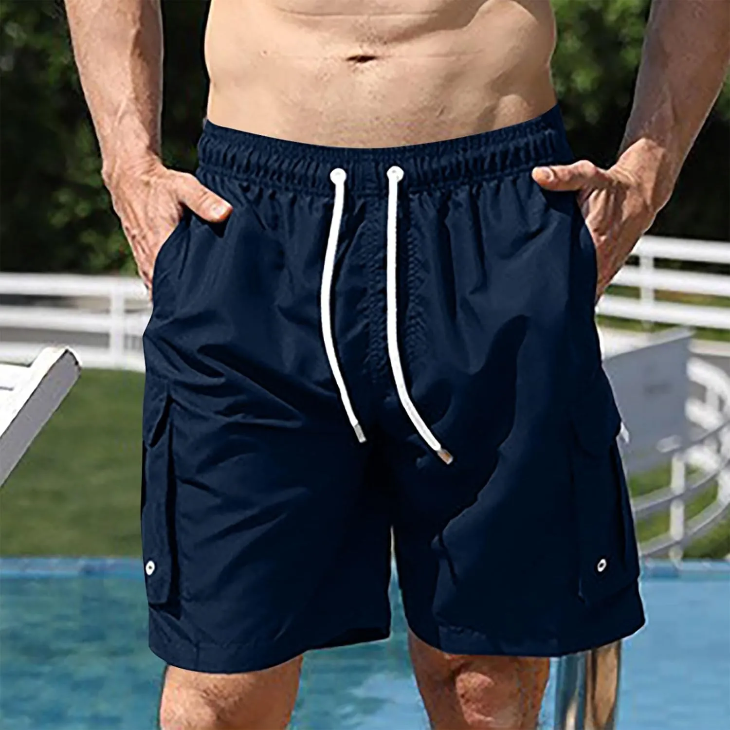 generic Men's Shorts Vacation Beach Shorts Mens Summer Breathable Running Fitness Shorts Boys Elastic Waist Fashion Quick Dry