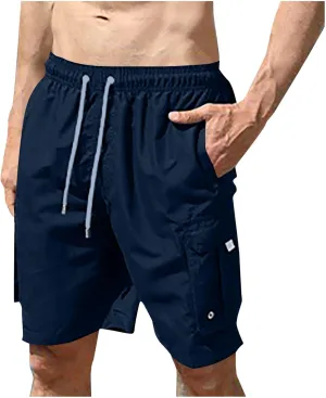 generic Men's Shorts Vacation Beach Shorts Mens Summer Breathable Running Fitness Shorts Boys Elastic Waist Fashion Quick Dry