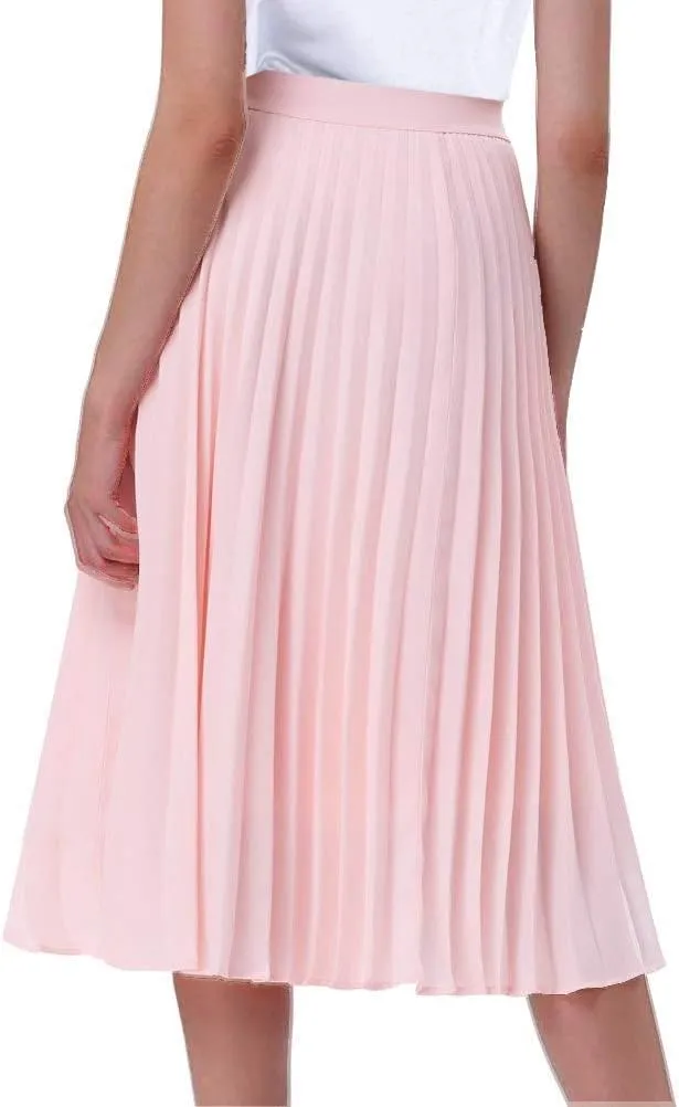 GOLDSTITCH Women's High Waist Pleated Skirt A line Swing Midi Skirt