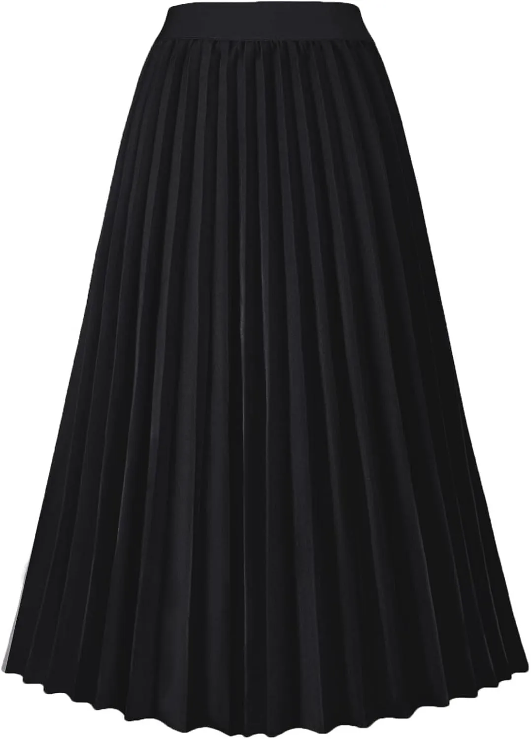 GOLDSTITCH Women's High Waist Pleated Skirt A line Swing Midi Skirt