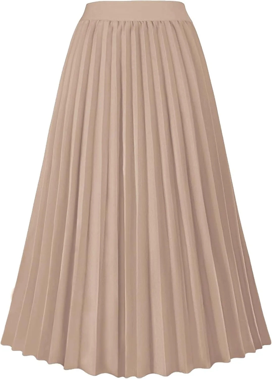 GOLDSTITCH Women's High Waist Pleated Skirt A line Swing Midi Skirt