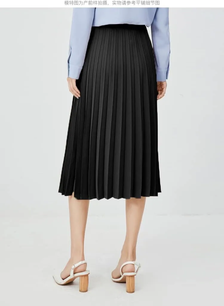 GOLDSTITCH Women's High Waist Pleated Skirt A line Swing Midi Skirt