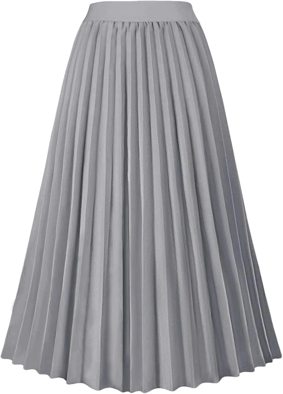 GOLDSTITCH Women's High Waist Pleated Skirt A line Swing Midi Skirt