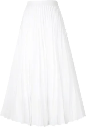GOLDSTITCH Women's High Waist Pleated Skirt A line Swing Midi Skirt