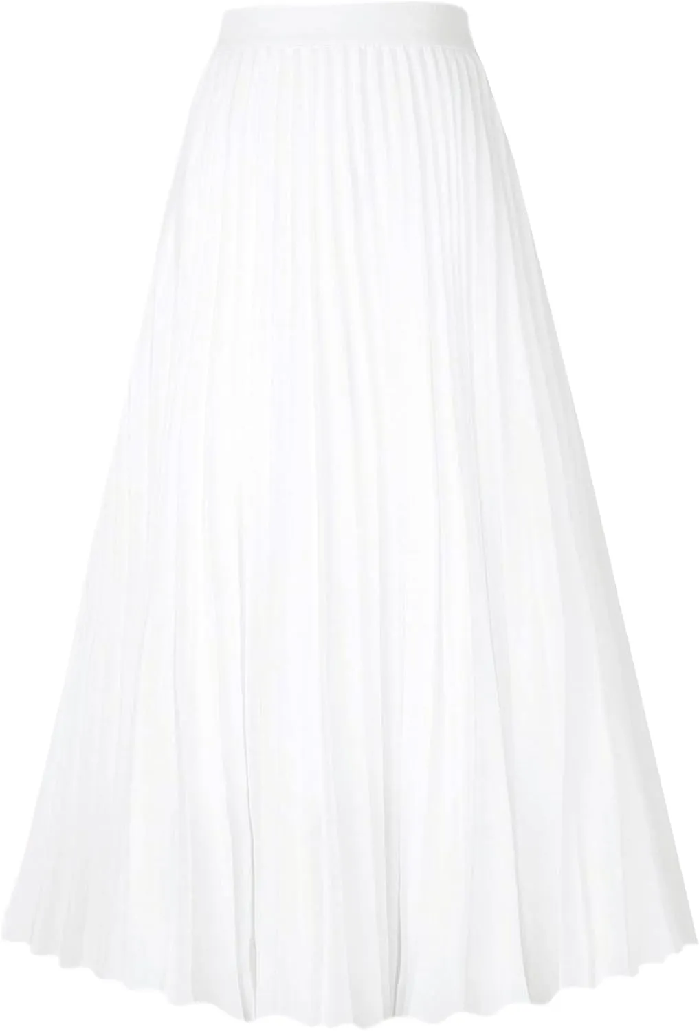 GOLDSTITCH Women's High Waist Pleated Skirt A line Swing Midi Skirt