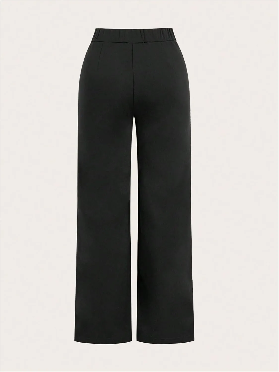 GORGLITTER Women's High V Waist Dress Pants Business Casual Button Front Straight Leg Work Pants Trousers