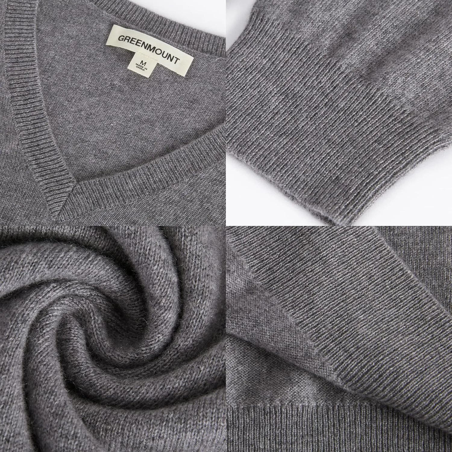 GreenMount Mens Cashmere Pullover Sweaters Casual V Neck Long Sleeve Pullover Keep 37.5 Warm Sweater for Men