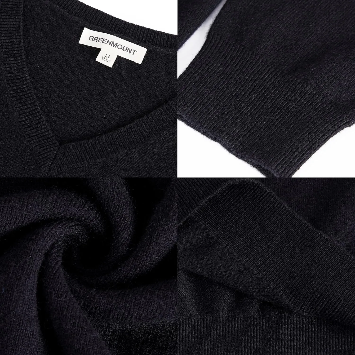 GreenMount Mens Cashmere Pullover Sweaters Casual V Neck Long Sleeve Pullover Keep 37.5 Warm Sweater for Men