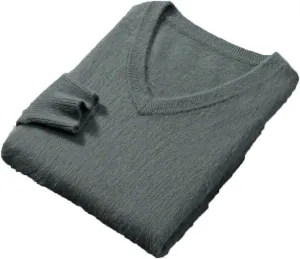 Hamthuit Men Loose Fit Long Sleeve Sweater Men's V-Neck Knitted Pullover Casual Loose Thick Warm Sweater