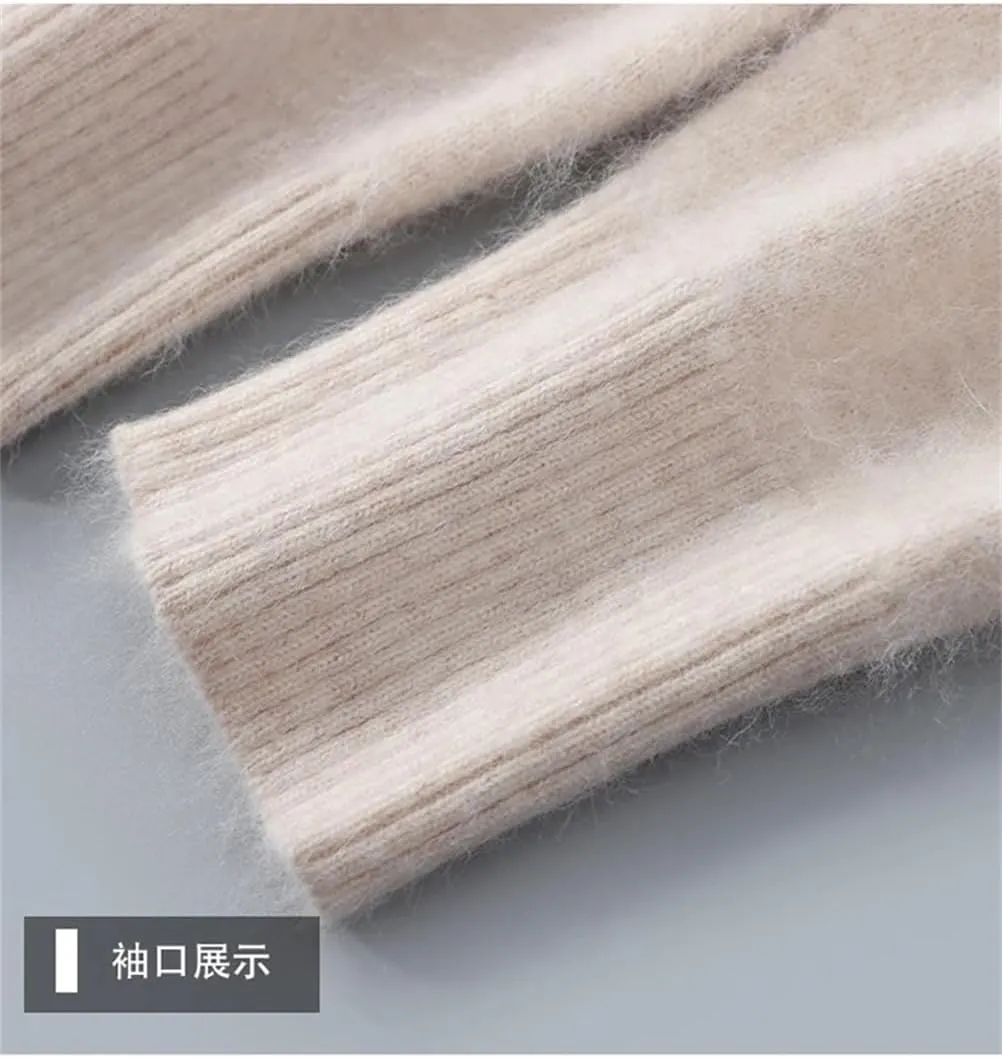 Hamthuit Men Loose Fit Long Sleeve Sweater Men's V-Neck Knitted Pullover Casual Loose Thick Warm Sweater