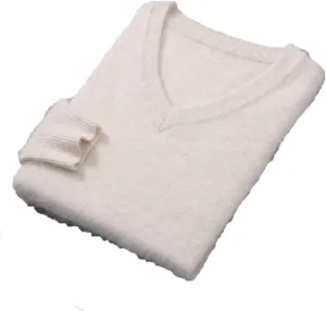 Hamthuit Men Loose Fit Long Sleeve Sweater Men's V-Neck Knitted Pullover Casual Loose Thick Warm Sweater