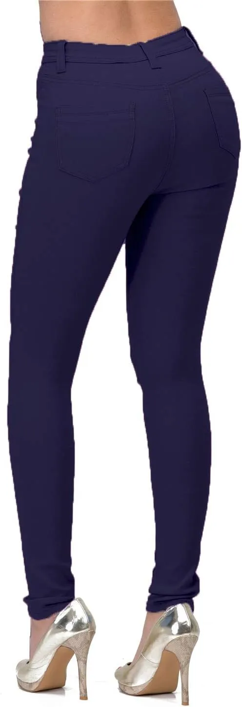High Waisted-Rise Colored Stretch Skinny Destroyed Ripped Distressed Jeans for Women Olive Mustard RED