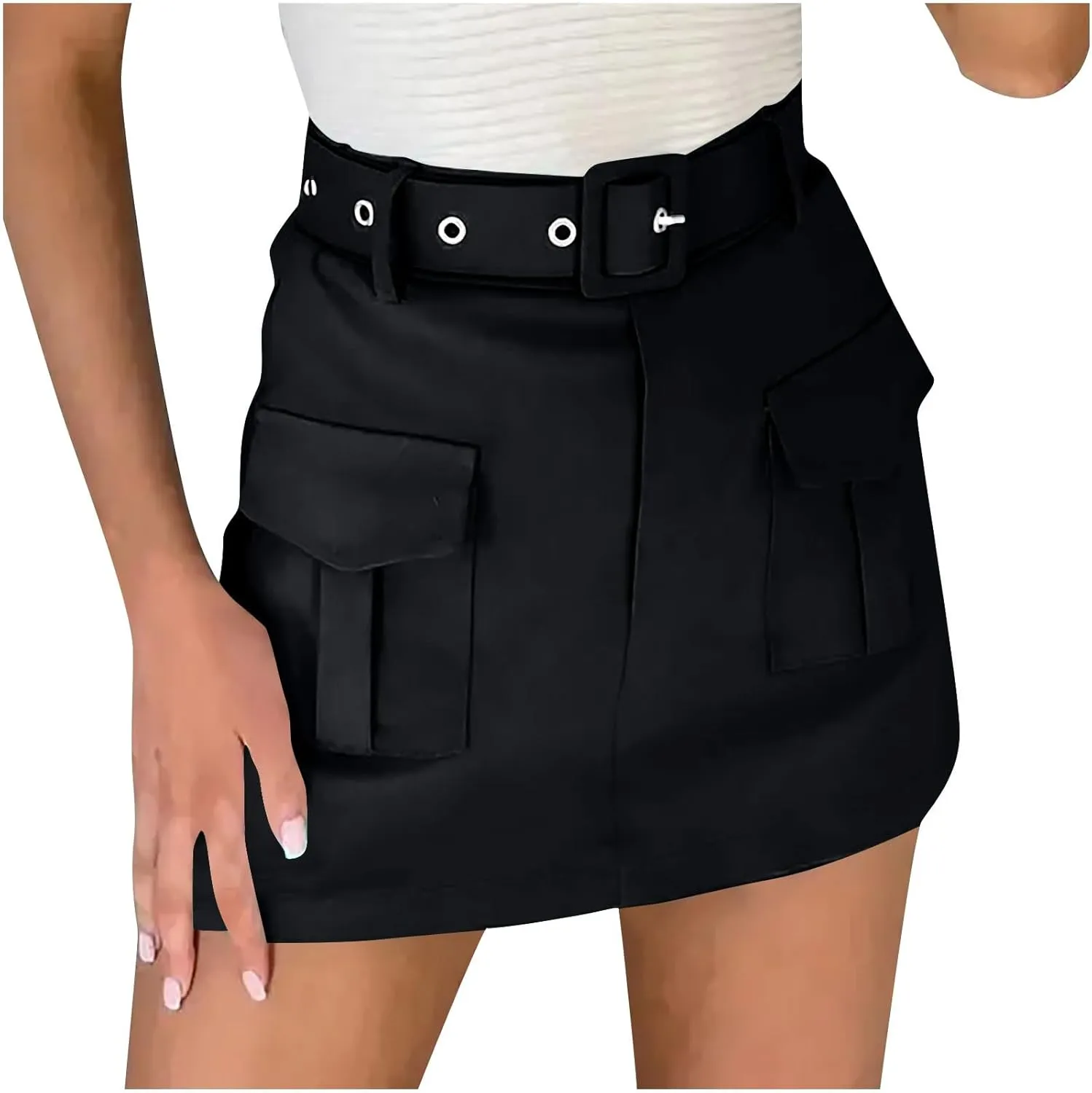 High Waisted Skirts for Women Trendy Casual Bodycon Work Skorts Casual Summer Pencil Skirts with Shorts 90s Outfits