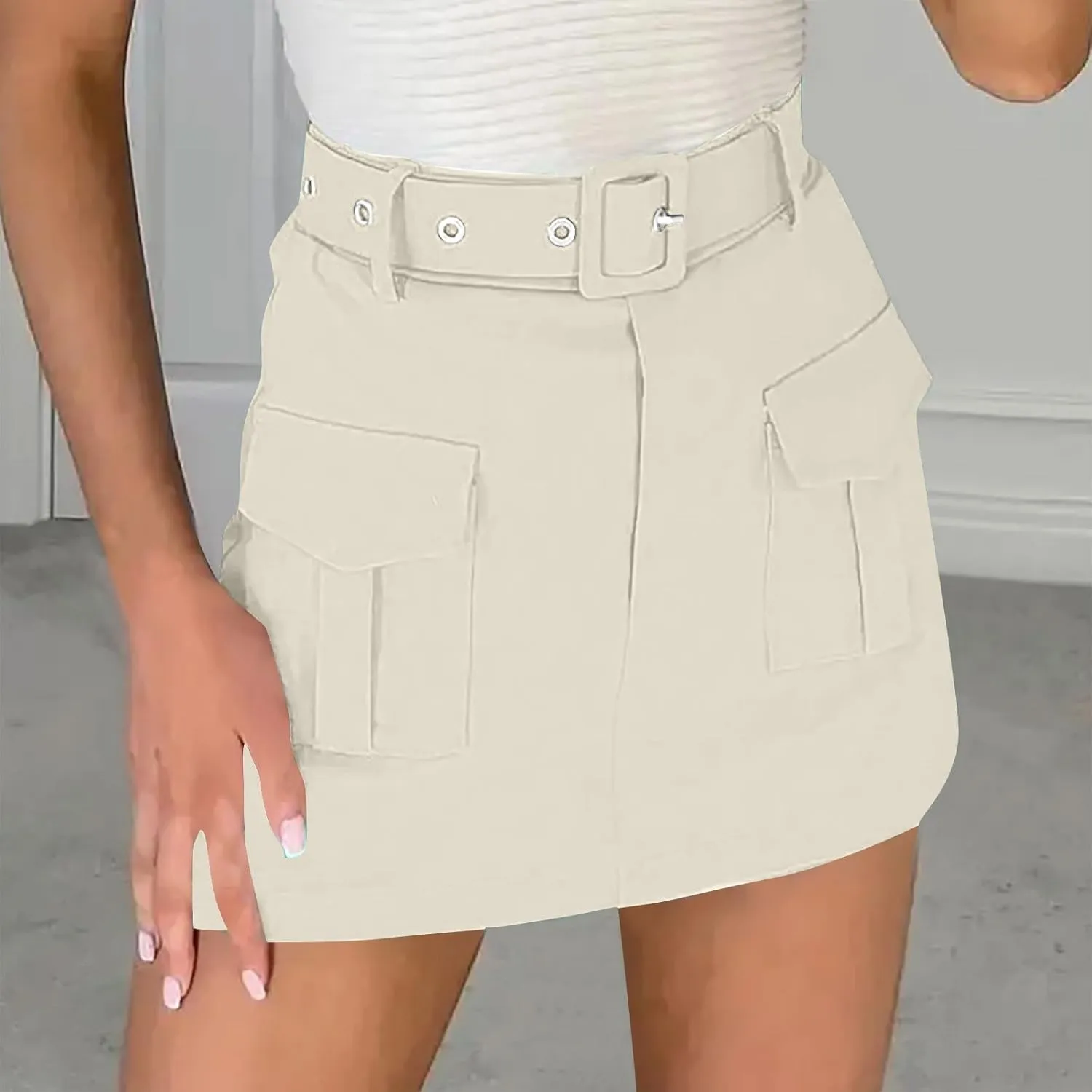 High Waisted Skirts for Women Trendy Casual Bodycon Work Skorts Casual Summer Pencil Skirts with Shorts 90s Outfits