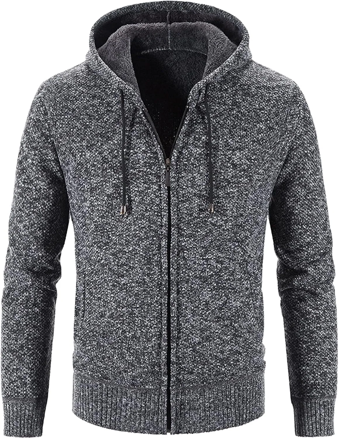 Hoodie Sweater Cardigan for Men Full Zip Long Sleeve Knit Jacket Warm Cardigan Knitwear Cable Knit Hoodies Jacket Knitwear