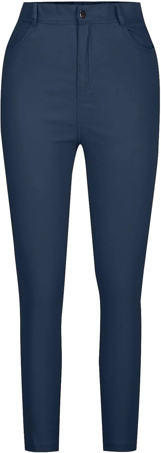 Jean Leggings for Women High Waisted Skinny Stretch Tummy Control Jeggings Casual Butt Lifting Slim Fit Pull on Pants