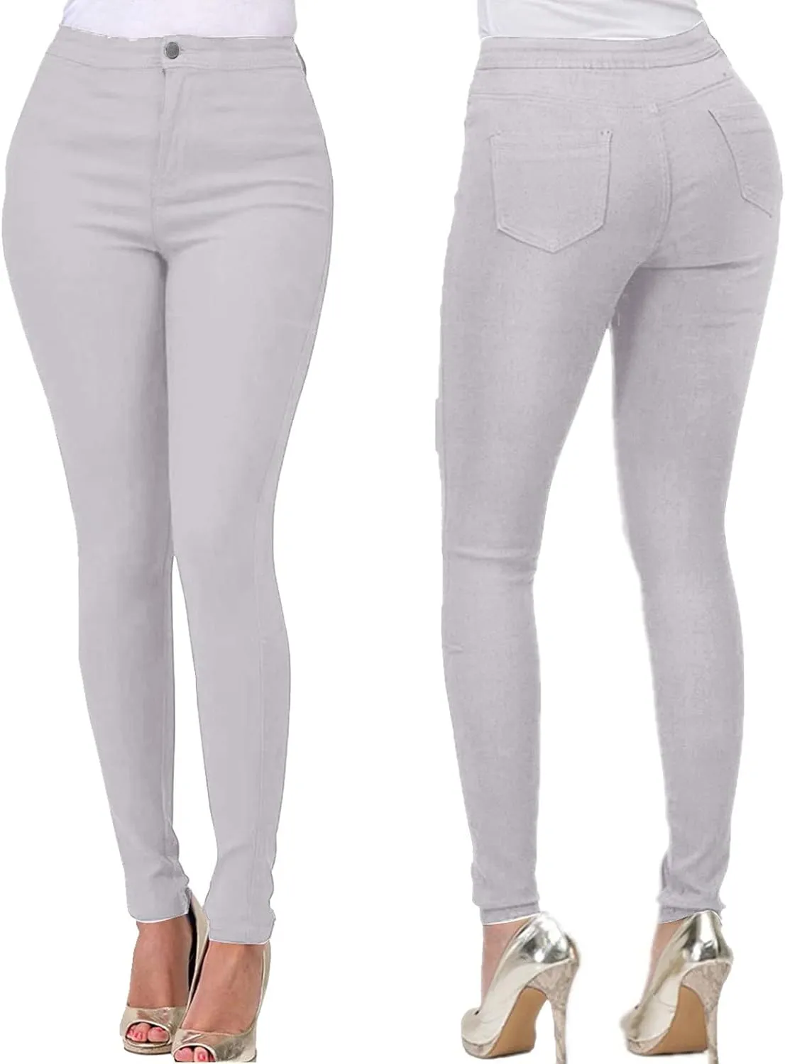 Jean Leggings for Women High Waisted Skinny Stretch Tummy Control Jeggings Casual Butt Lifting Slim Fit Pull on Pants