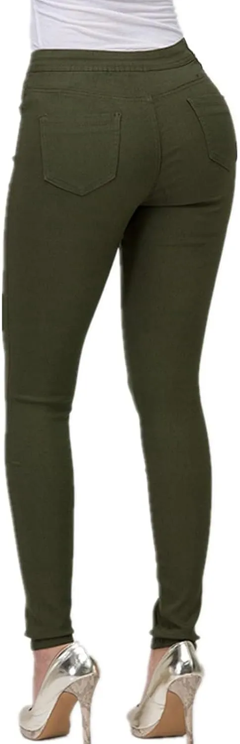 Jean Leggings for Women High Waisted Skinny Stretch Tummy Control Jeggings Casual Butt Lifting Slim Fit Pull on Pants
