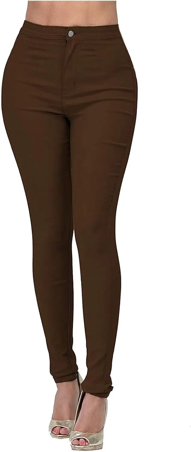 Jean Leggings for Women High Waisted Skinny Stretch Tummy Control Jeggings Casual Butt Lifting Slim Fit Pull on Pants