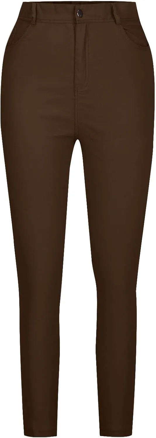 Jean Leggings for Women High Waisted Skinny Stretch Tummy Control Jeggings Casual Butt Lifting Slim Fit Pull on Pants