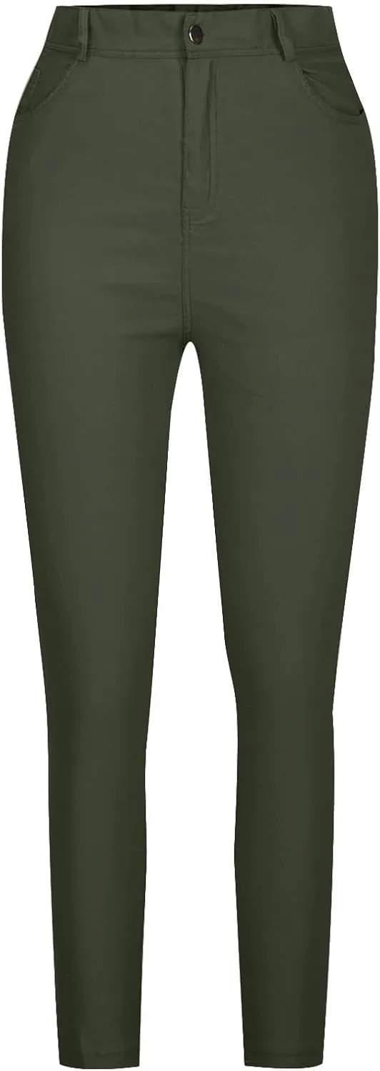 Jean Leggings for Women High Waisted Skinny Stretch Tummy Control Jeggings Casual Butt Lifting Slim Fit Pull on Pants