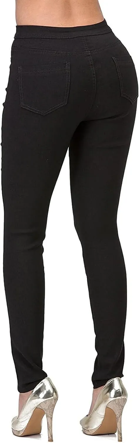 Jean Leggings for Women High Waisted Skinny Stretch Tummy Control Jeggings Casual Butt Lifting Slim Fit Pull on Pants