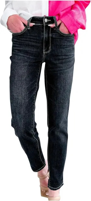 Jeans for Owmne Slim Fit High Waisted Stretch Straight Leg Pant Casual Fashion Comfy Versatile Outdoor Denim Trousers