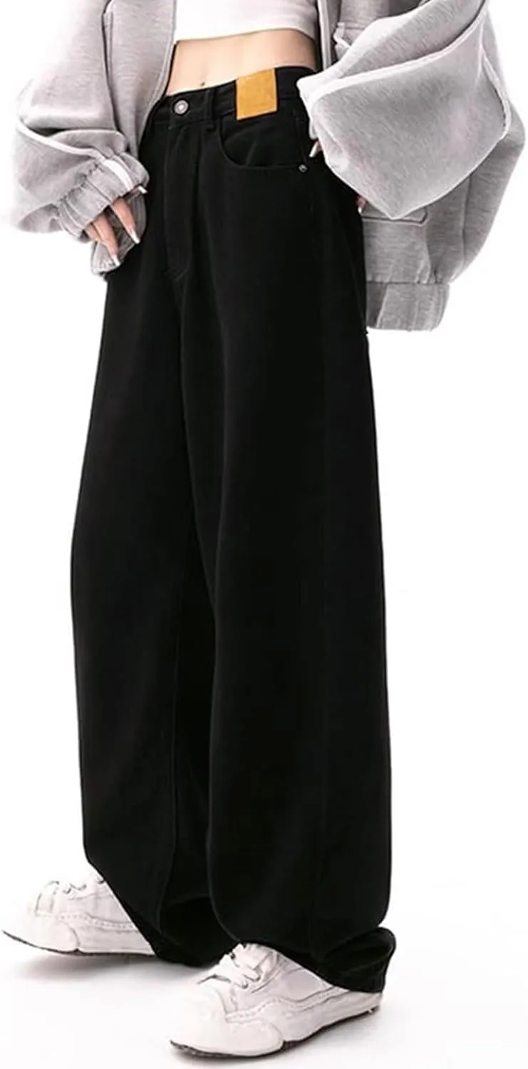 Jeans for Women High Waisted Skinny Pants Trendy Stretch Denim Stretchy Straight Leg Jeans Buttoned Loose Denim Pants
