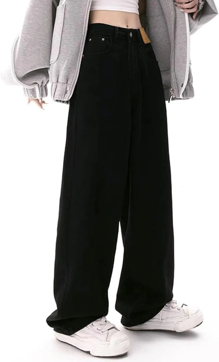 Jeans for Women High Waisted Skinny Pants Trendy Stretch Denim Stretchy Straight Leg Jeans Buttoned Loose Denim Pants