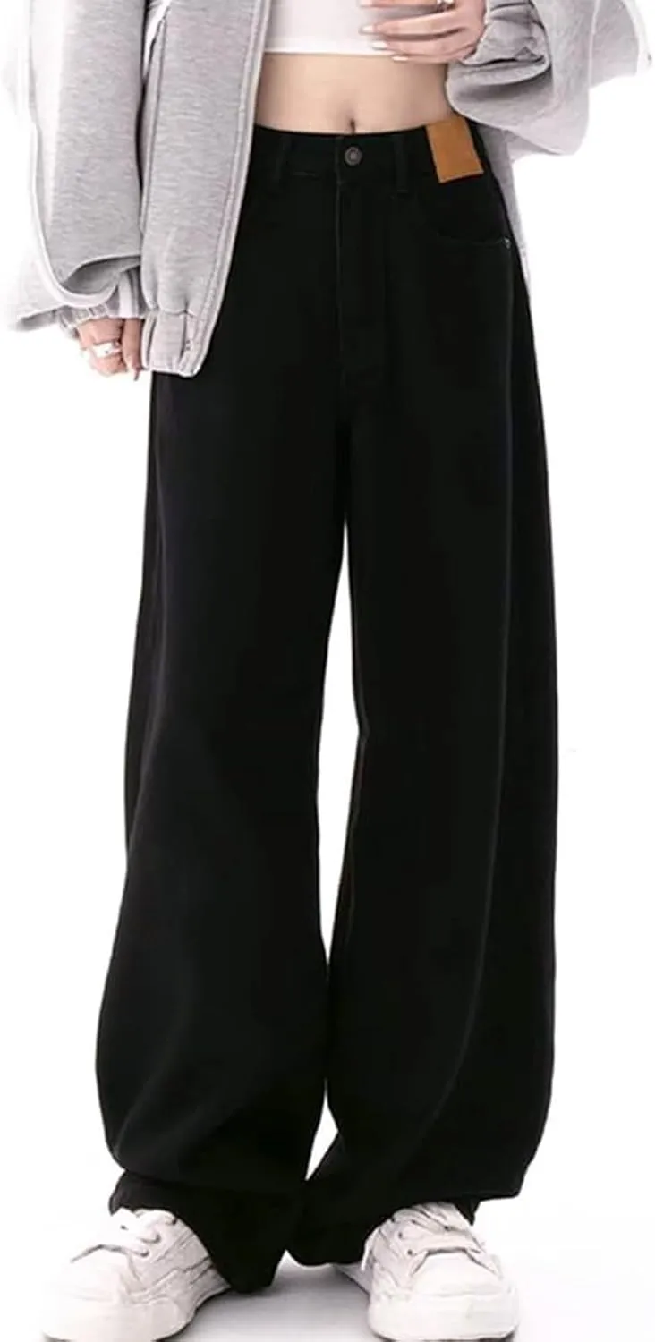 Jeans for Women High Waisted Skinny Pants Trendy Stretch Denim Stretchy Straight Leg Jeans Buttoned Loose Denim Pants