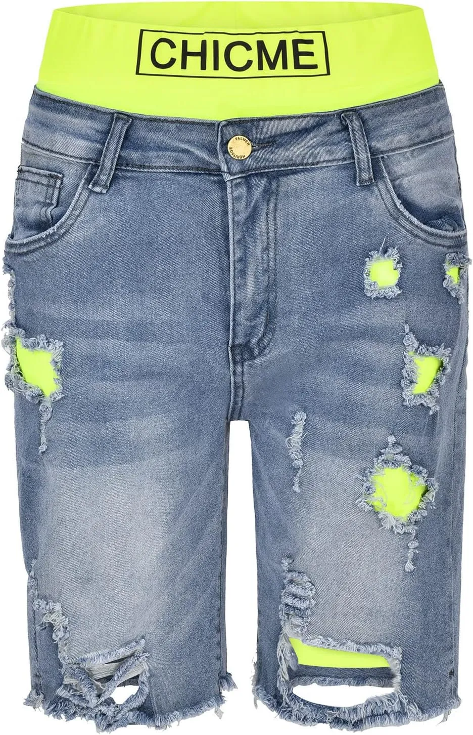 Jeans for Women Trendy Women Fashion Street Contrasting Stitching Two Piece Jeans Shorts Womens Pants with Pockets