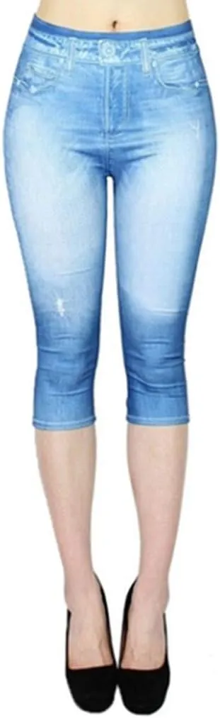 Jeggings for Women 2025 Tummy Control Pull on Stretchy Jeans High Waisted Skinny Jean Leggings Capri Jeans for Women