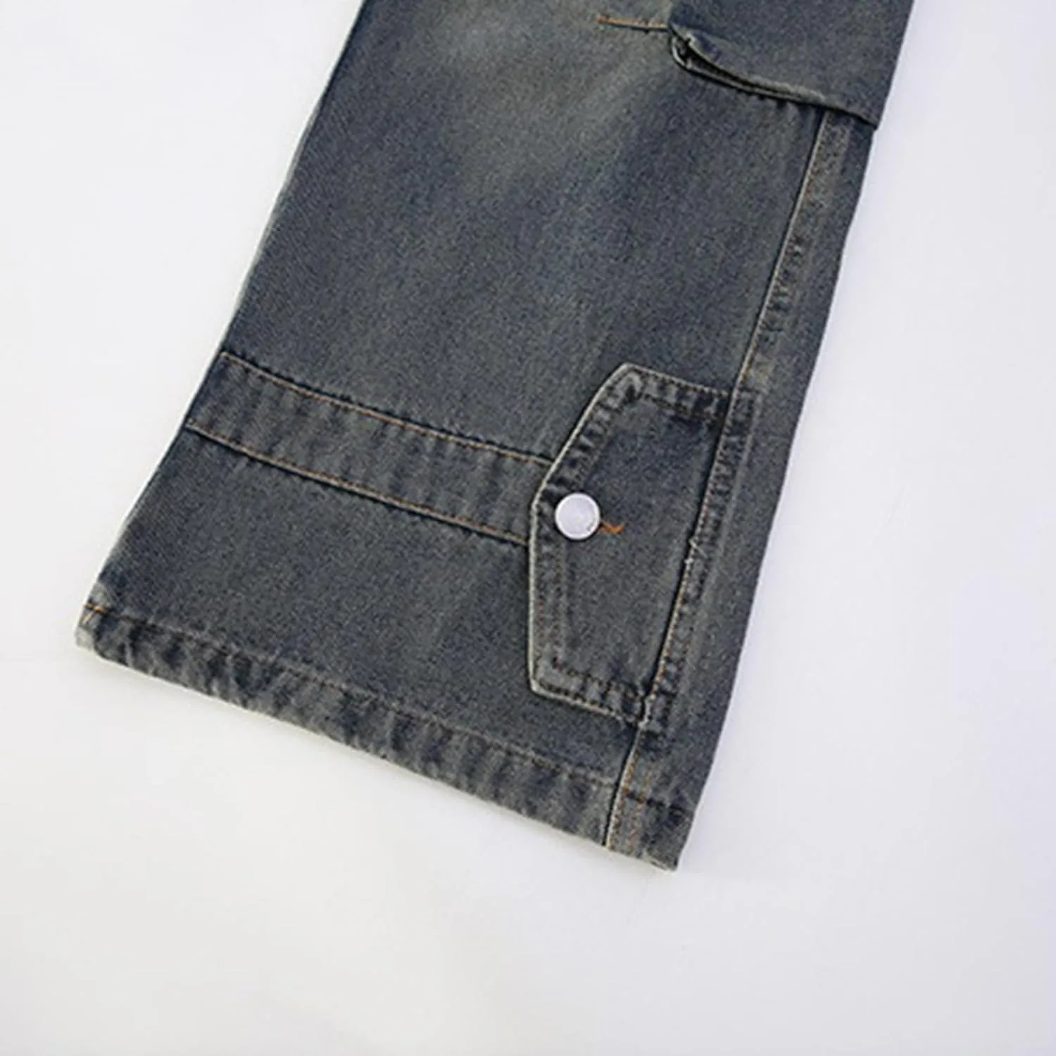 Kids Girls Wide Leg Baggy Jeans Teens Distressed Washed High Waisted Elastic Vintage Floor Length Jeans with Pockets