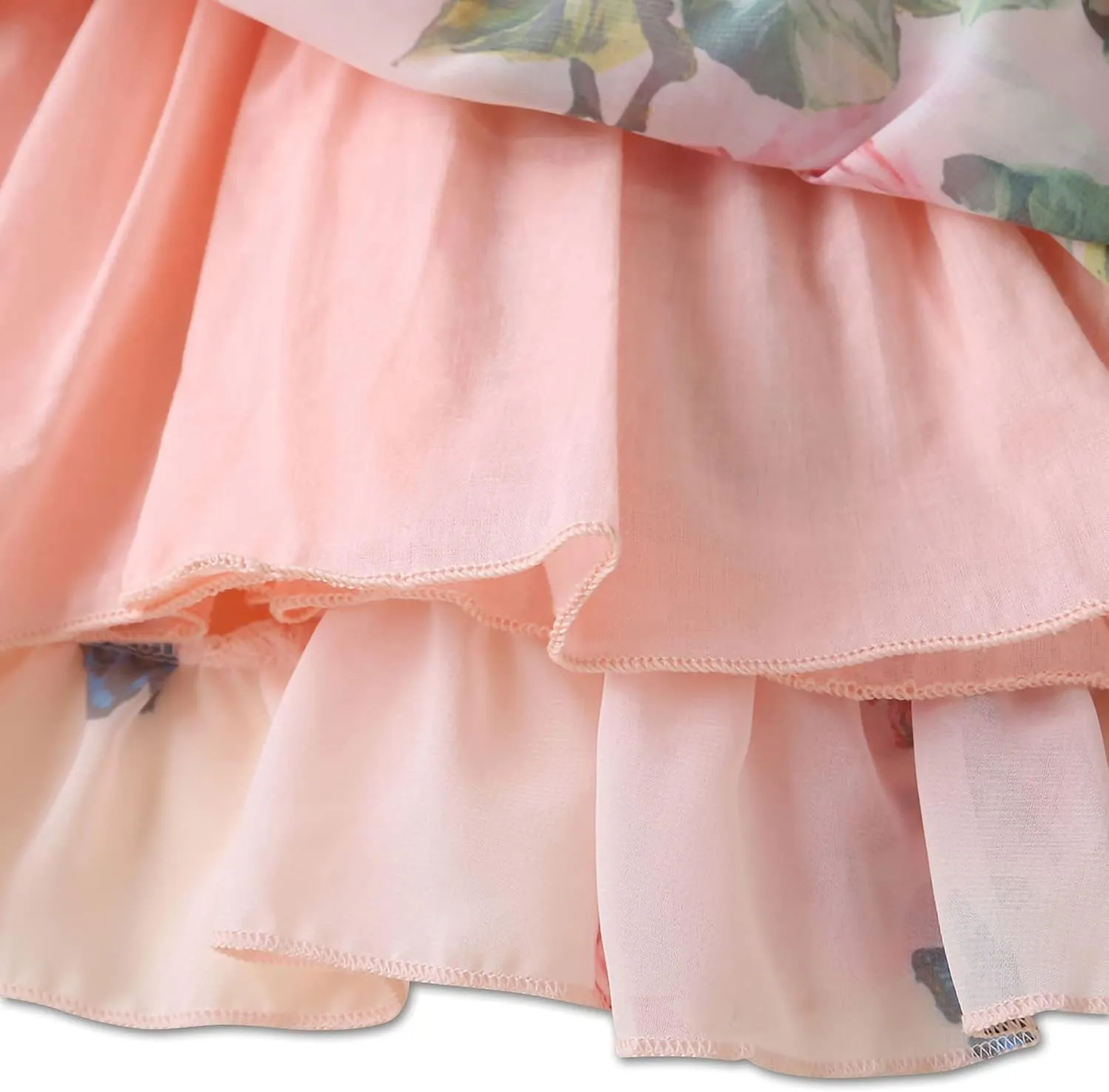 KuKitty Summer Toddler Baby Girls Floral Dress Chiffon Princess Tutu Dresses Suspender Sundress